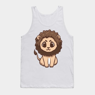 cute lion sitting illustration Tank Top